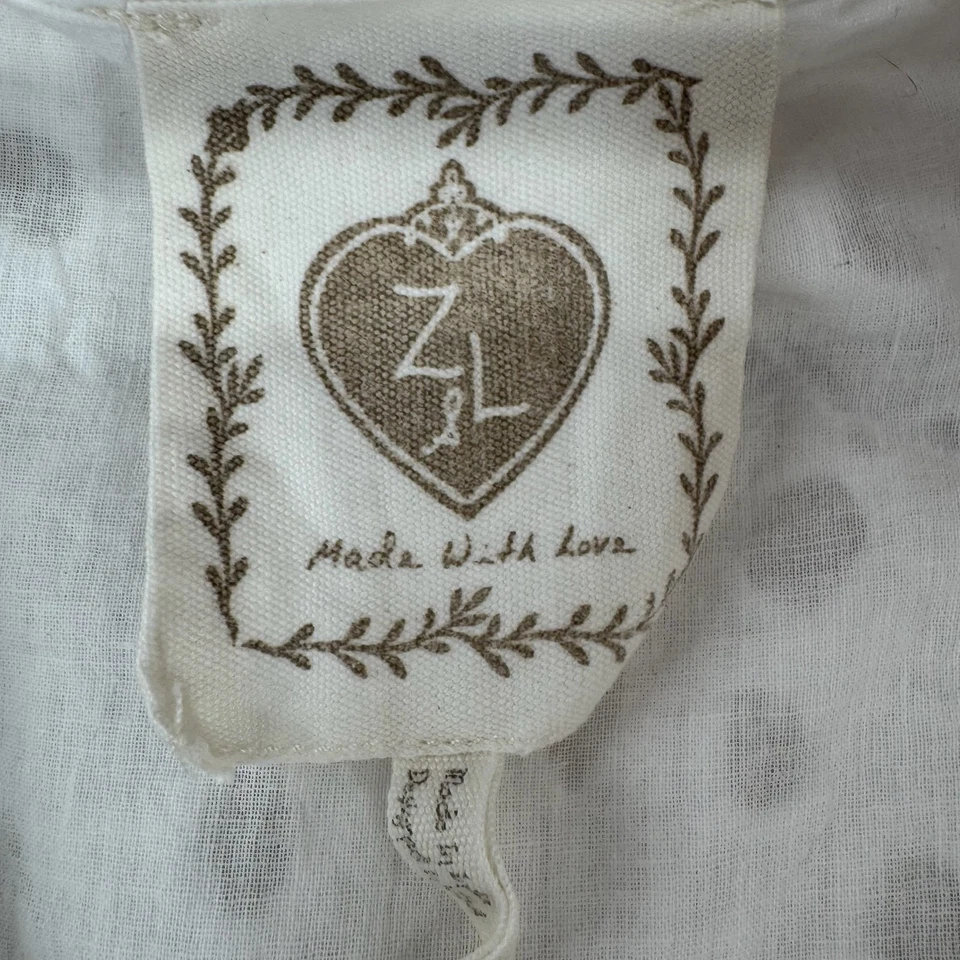 Maxi Vestido Boho ZJL Hecho Con Amor Para Mujer Grande Blanco Ojales Bordado EE. UU. Foto 3 de 4