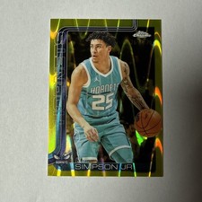2025-26 Topps Chrome - KJ Simpson Jr. #45 Yellow RayWave Refractor /275