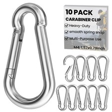 10PCS Mini Carabiner Clips 1.57  Heavy Duty Spring Snap Hooks Multi Use