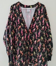 Large Scrubs Coat. Buttoned Up. Funny Dancing Guys. Nurse Gift. Mother's Day.