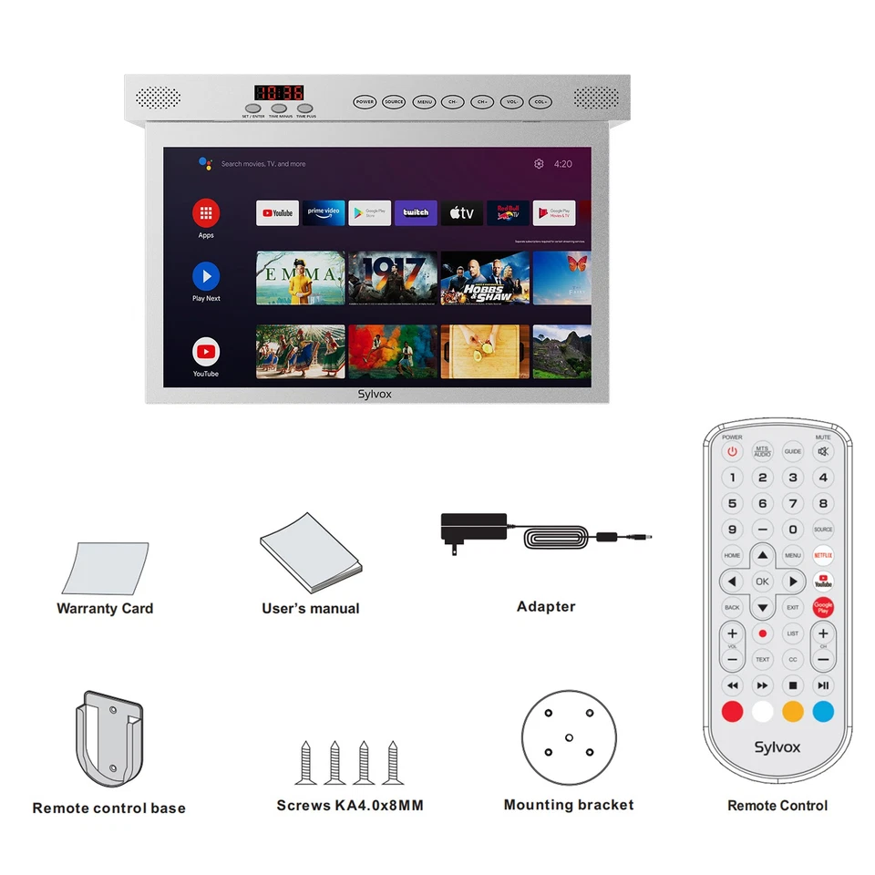 15.6 Zoll Smart Google TV küchen Fernseher mit WLAN HBBTV ±180° drehbar - Bild 4 von 4