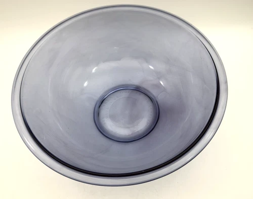 Pyrex Smoky Blue Gray Marbled Glass Mixing Bowl #326 4L  Large Made In USA