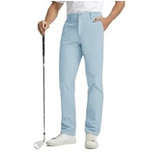Rouen Golf Pants Men 8 Pockets Water Resistant Flat Front - 38x30" Chino Proflex
