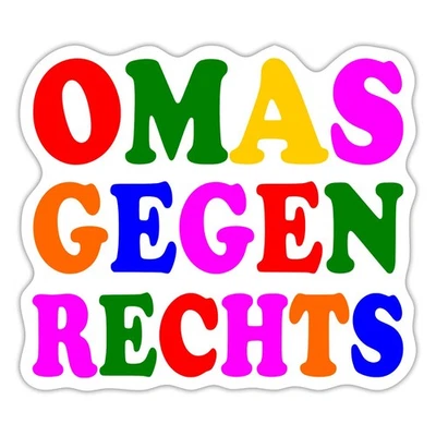 SPREADSHIRT Omas Gegen Rechts Farbenfroh Anti Rassismus Aufkleber Sticker, max. 10 x 10 cm