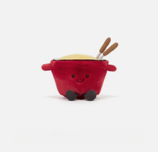 Cute Jellycat Amuseables Cheese Fondue Plush Collectible, Tags & Bag Included