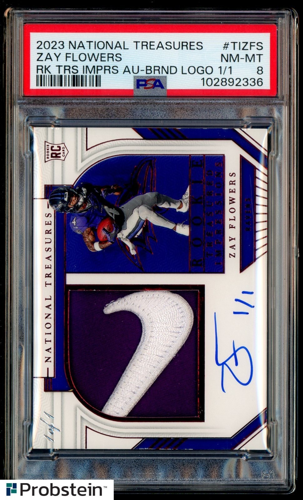 Zay Flowers Panini National Treasures Rookie Treasured Impressions Autographs #TIZFS Brand Logo 1/1