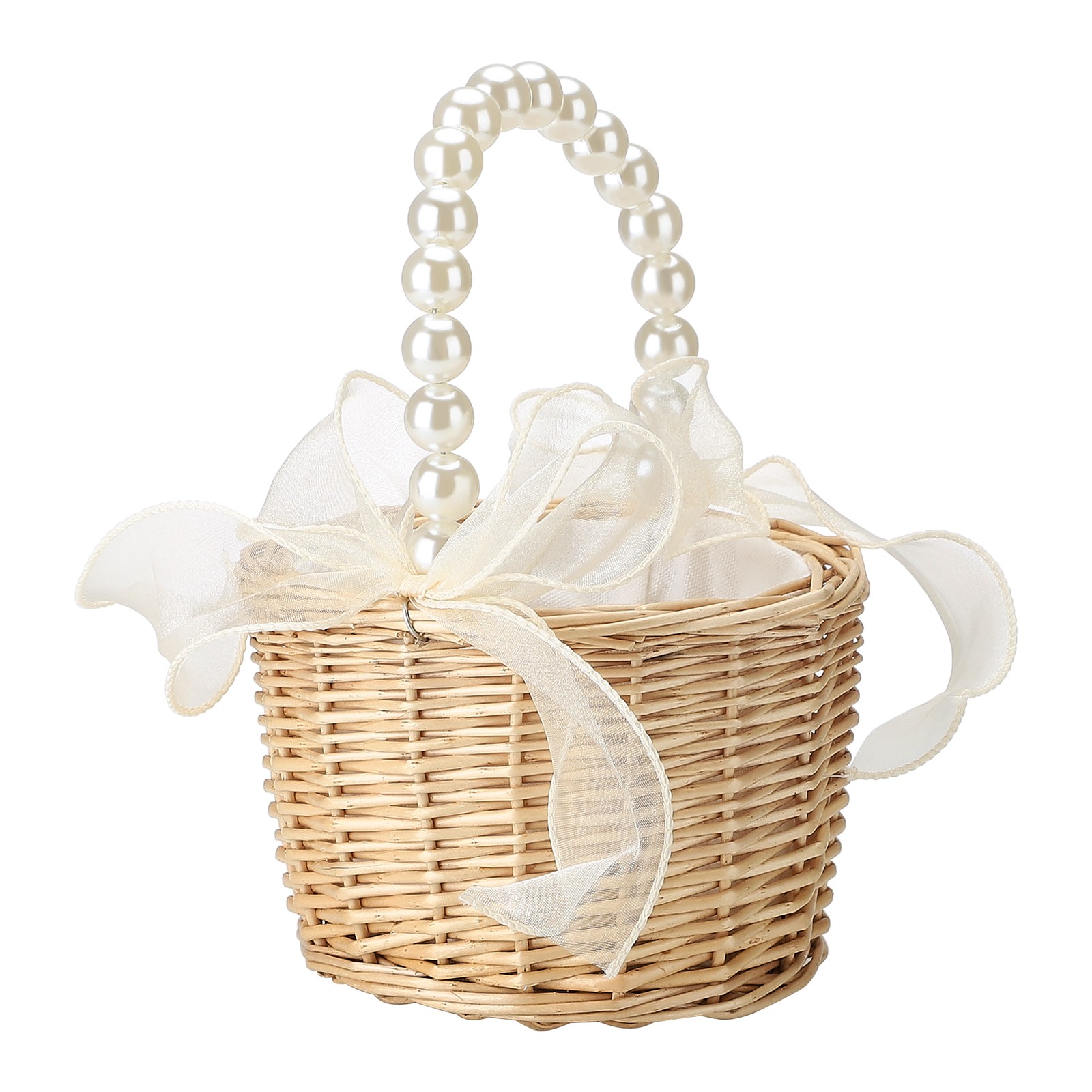 Wedding Ceremony Ring Pillow Flower Basket Portable Burlap Bowknot Vintage Weddi