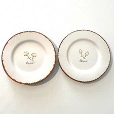 Hallmark 2 Plates Wine Glass Cheers CinCin