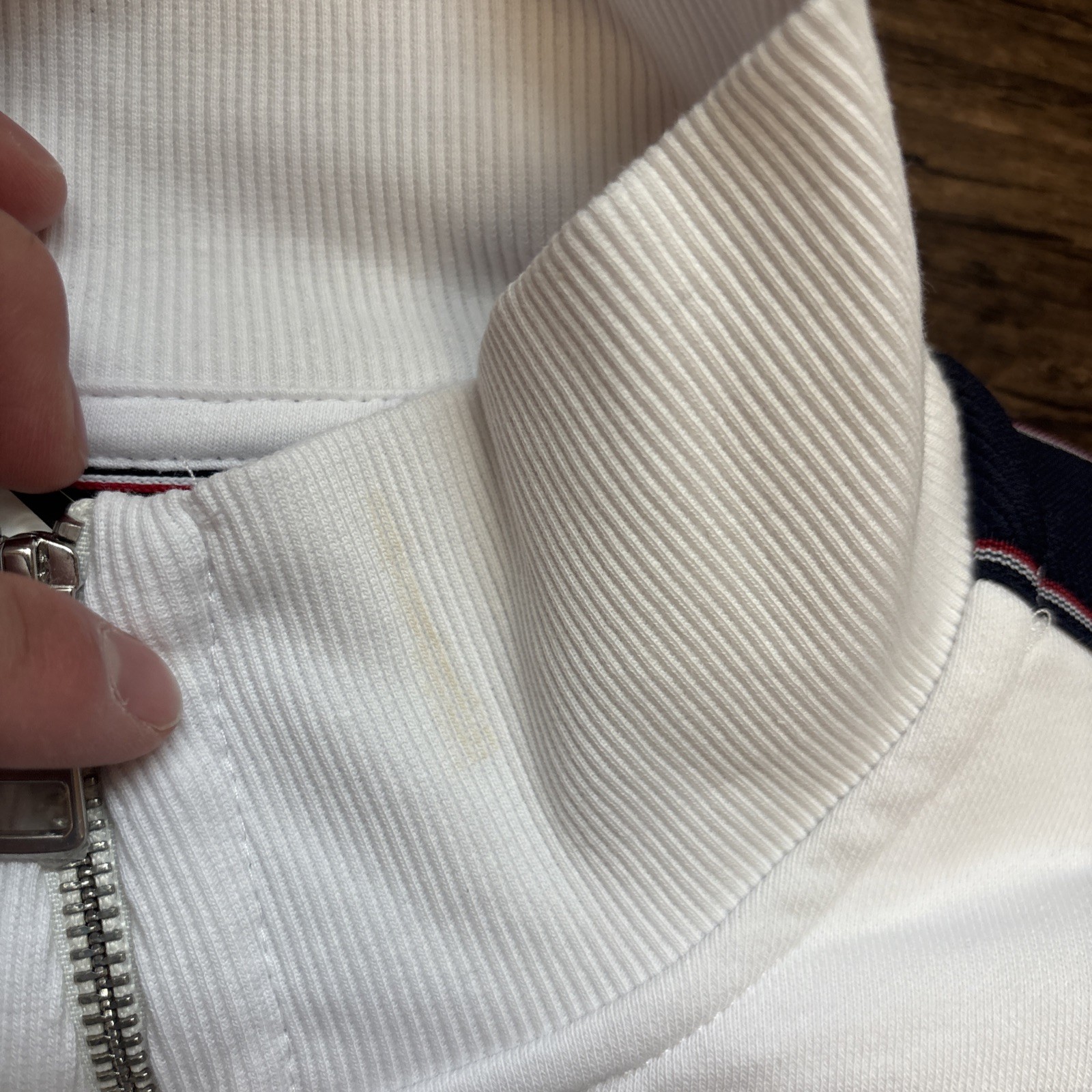 Tommy  Hilfiger Track ZipUp Jacket Men’s Medium NWT White/Blue Stripe Longsleeve image 10