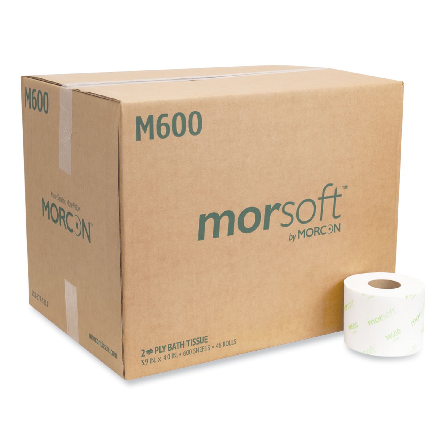 Салфетка для ванны Morsoft Morsoft Controlled, безопасная для септиков, 2-слойная, Белая M600, 48 шт.