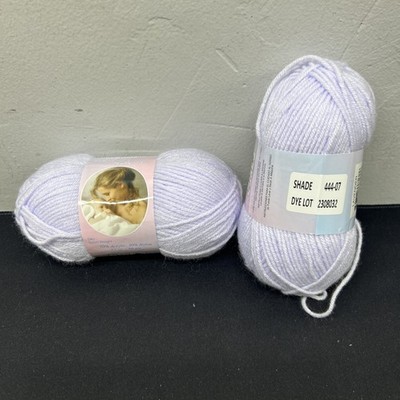 Mary Maxim Baby's Best Yarn~1.75 oz (2) lavender for Crochet/Knit/Crafting L47