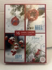 16 Hallmark Christmas Holiday Greeting Cards Envelopes-4 Designs Free Shipping