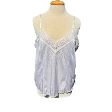 Vintage Camisole Tank Top White Lace Trim Adjustable Straps Timeless Elegant