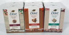 3 DOVE  2-Bar Soap Holiday Treats Peppermint Bark Sugar Cookie Pumpkin Pie