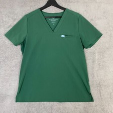 Lago Scrub Top Women's M Hunter Green V-Neck Short Sleeve Medical Uniform Active