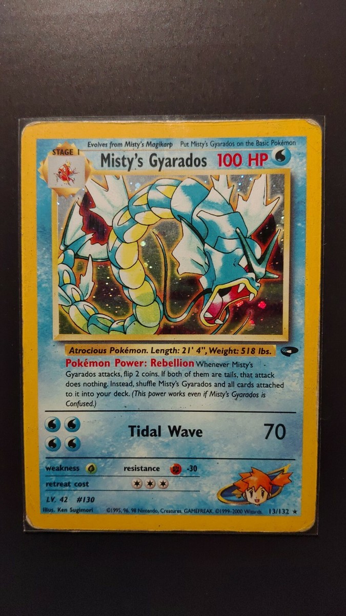 Misty's Gyarados Holo Pokémon Card 13/132 Gym Challenge Eng - no