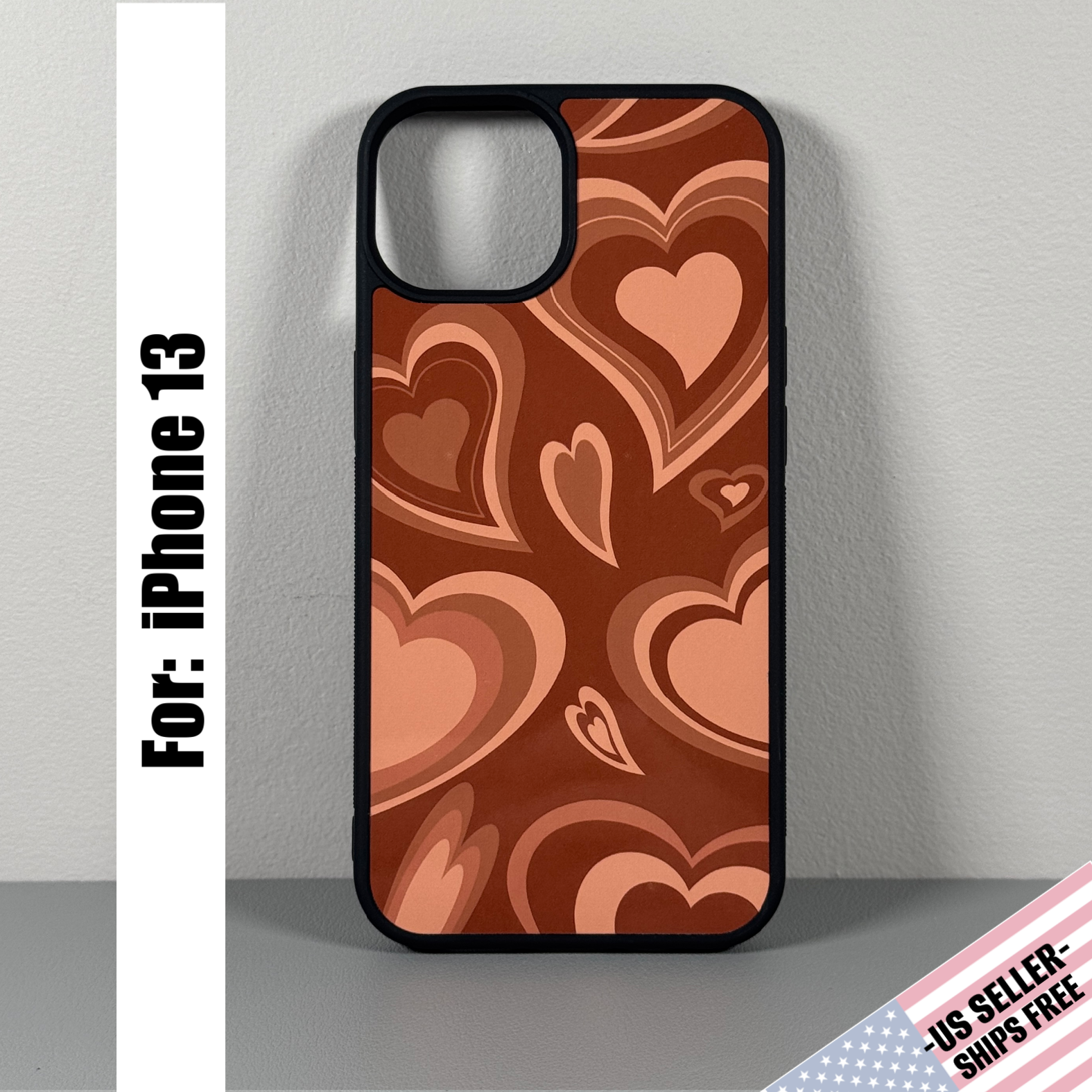 Case designed for iPhone 13: Earthy Brown 🤎HEART ART🤎 Shades of Brown