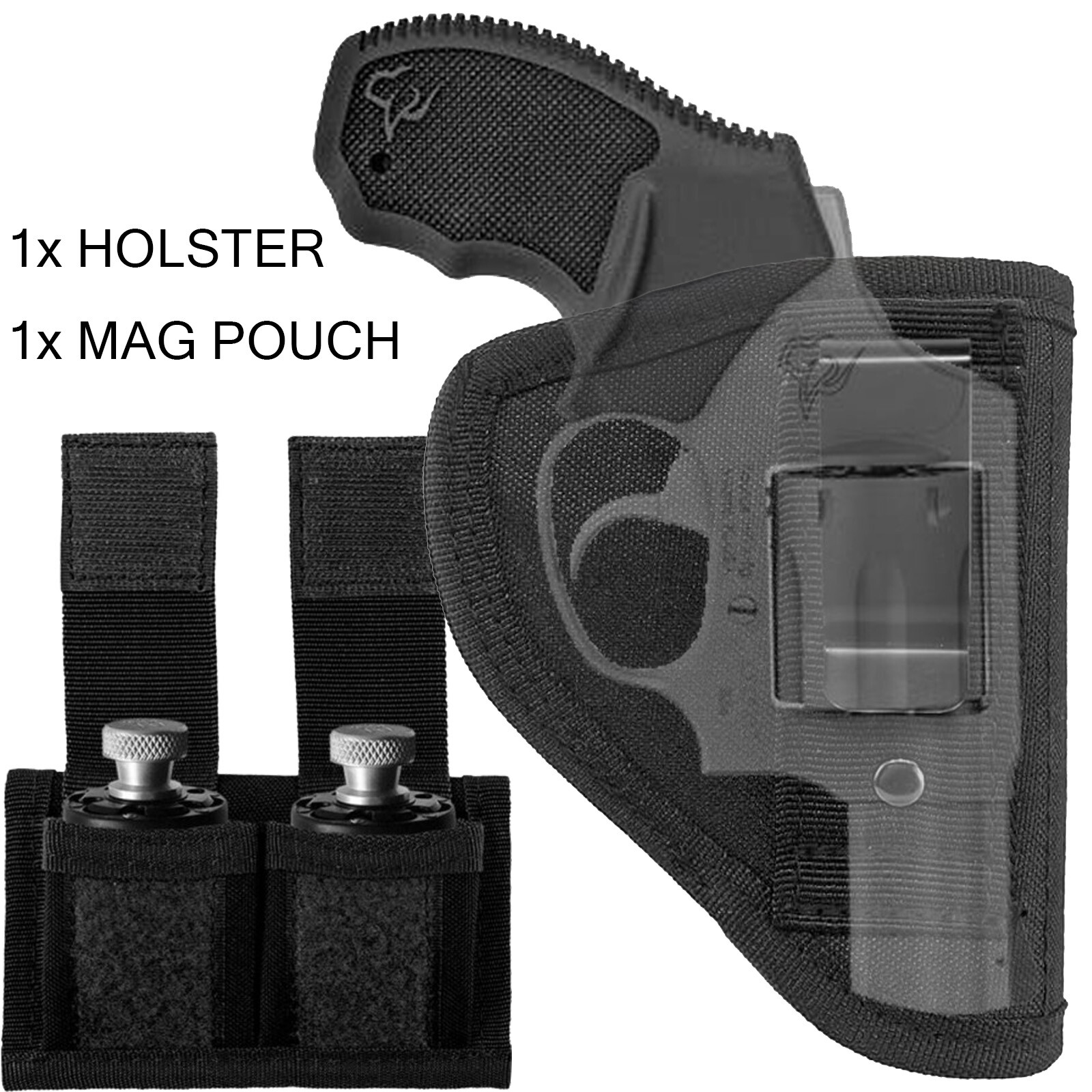 Tactical Nylon Speedloader Pouch with IWB Holster Fits Most J Frame ...