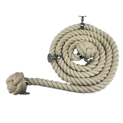 24 mm Weiß Synthetische Baumwolle Geländer Handlauf Seil x 12 Fuß C/B 4 Chrom Beschläge