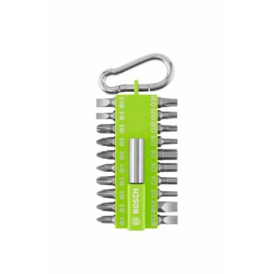 Bosch 21-tlgs. Schrauberbit Set Snap-hook hellgrün mit Karabiner