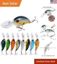 Ultimate 8pcs Crankbait Lures - Deep Diving for Thrilling Fishing Adventures