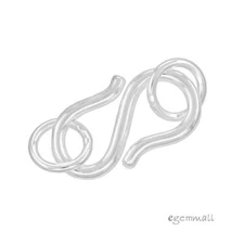 Sterling Silver S Hook Fish Clasp 15mm with Jump Ring 7mm #97036