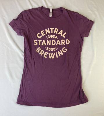 Central Standard Brewing Local Wichita Kansas Womens Large L T Shirt Purple Logo