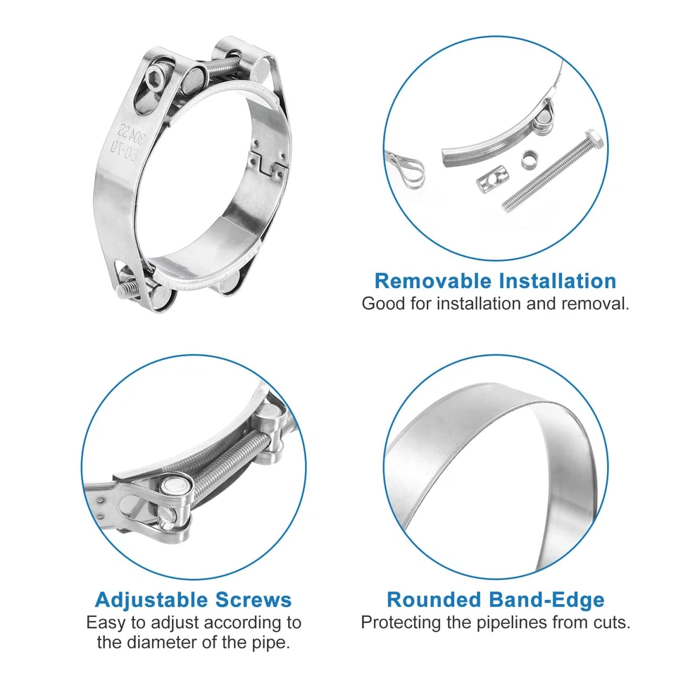 Genuine Jubilee Super Clamps Clips Heavy Duty Mild Steel Hose Clamps 304 steel - Image 2 of 4