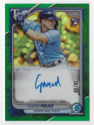 2024 Bowman Chrome #CRA-CME Curtis Mead RC Auto Green Refractor #'d 38/99