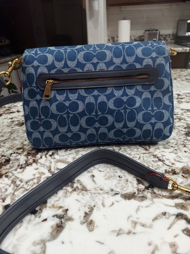 NWOT COACH Tabby Shoulder / Crossbody Bag Signature Denim Blue - Picture 3 of 11