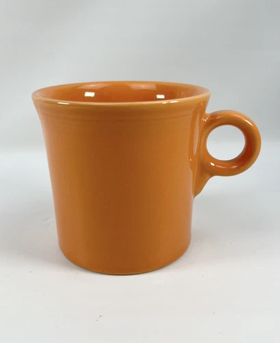 Fiesta Ware Tangerine Orange Coffee Mug Ring Handle Homer Laughlin HLC USA Cup