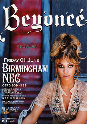 BEYONCE - 2007 TOUR FLYER - GENUINE RARE LIVE CONCERT ARENA MUSIC SHOW ...