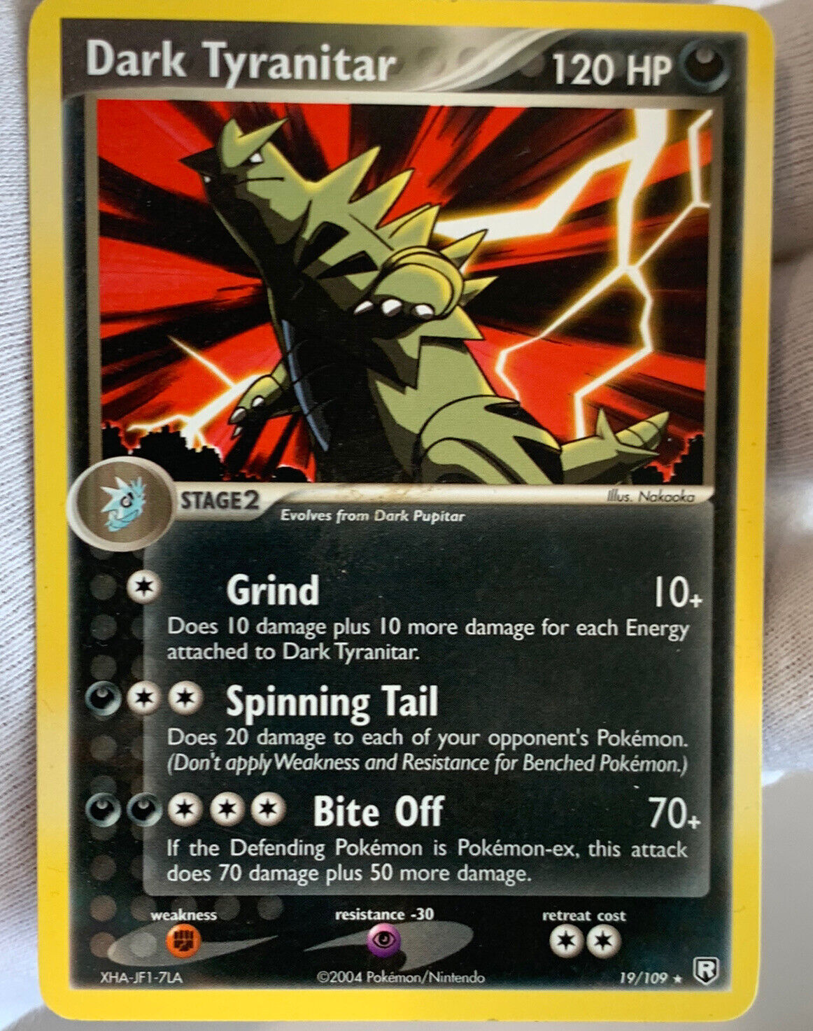 Carta Pokemon Tyranitar Sombrio Ex Retirno Equipe Rocket