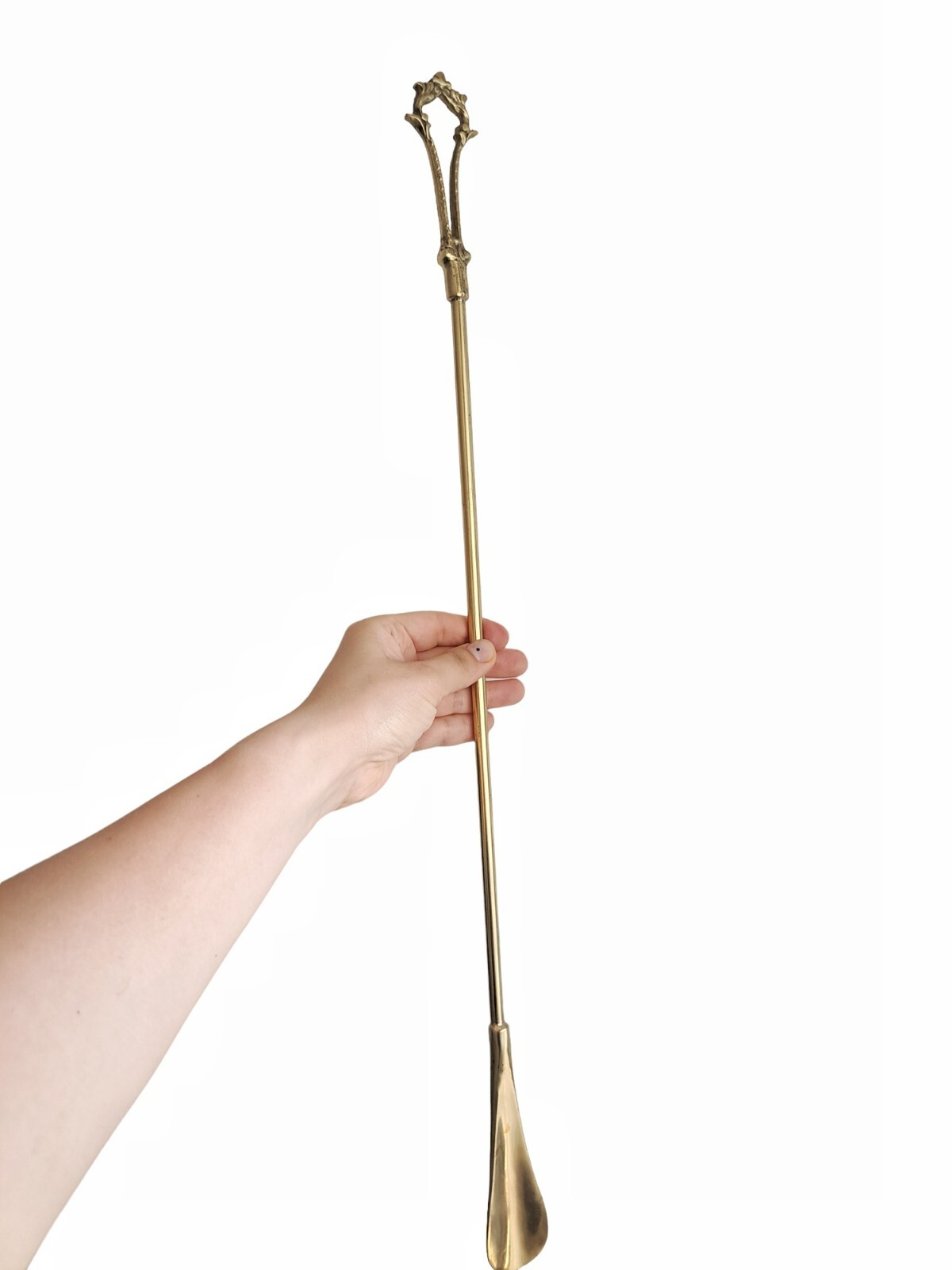 Extra Longhandled Brass Shoe Horn Vintage, 56.5cm (2… Gem