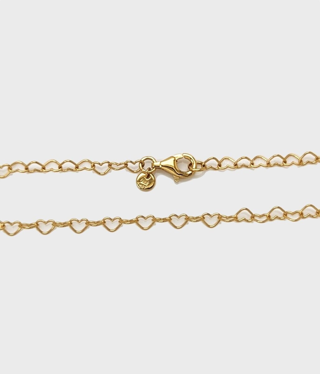 NEW 100% Authentic PANDORA 14k Gold Pl Linked Hearts Collier