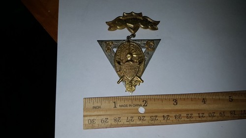 OLD KNIGHTS OF PYTHIAS MEDAL PIN EMBLEM "MITHRA NO 8" LOOK!