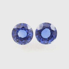AAA 8x8 MM Natural Ceylon Royal Blue Sapphire Loose Round Gemstone Cut Pair