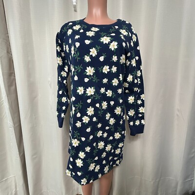 #ad Draper James Natalie Sweatshirt Dress Women#x27;s Size Medium Magnolia Print $22.99
