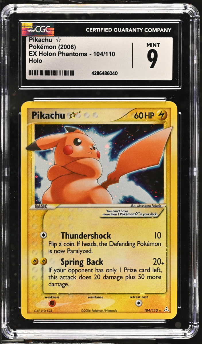 Pikachu 60 HP ☆ ポケモンカードpikachu gold star Gold Star Pikachu CGC 9 EX Holon Phantoms Pokemon Card | eBay