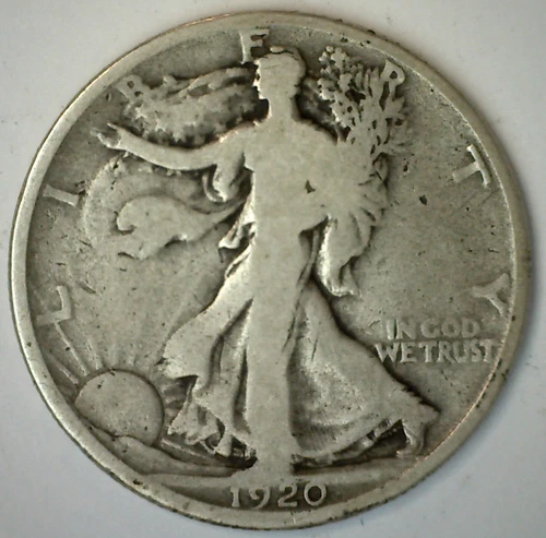 1920 D US Half Dollar Silver Walking Liberty Good Fifty Cents Walker 50c Coin