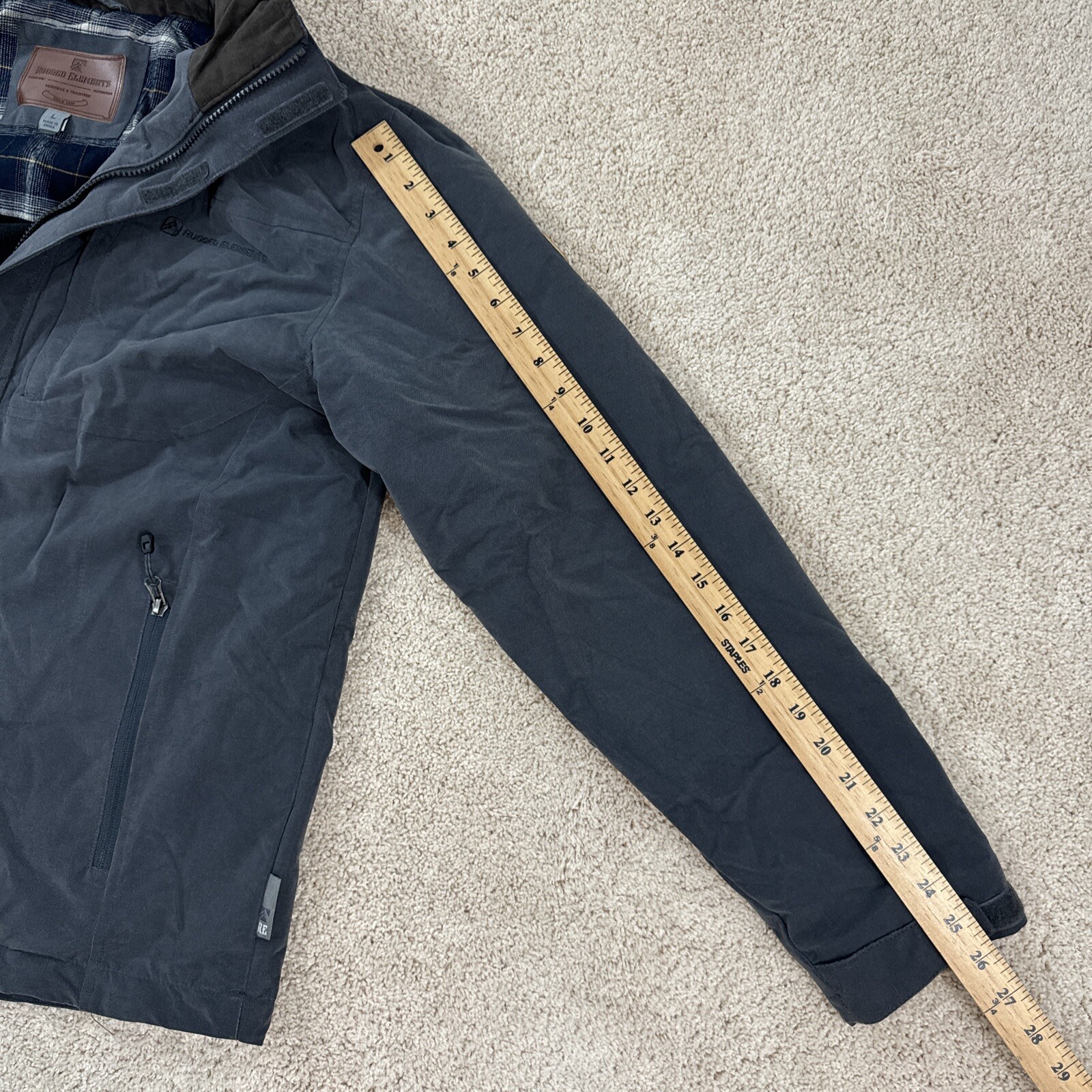 Rugged Elements Jacket Mens L Gray Zip Front Coat… - image 8