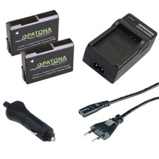 2x Batteria Patona Premium + caricabatteria casa/auto per Nikon D5600,D5300