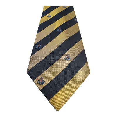 CELINE PARIS STRIPED TIE TIES MENS TIES DESIGNER TIES YELLOW BLUE CREST CELINE