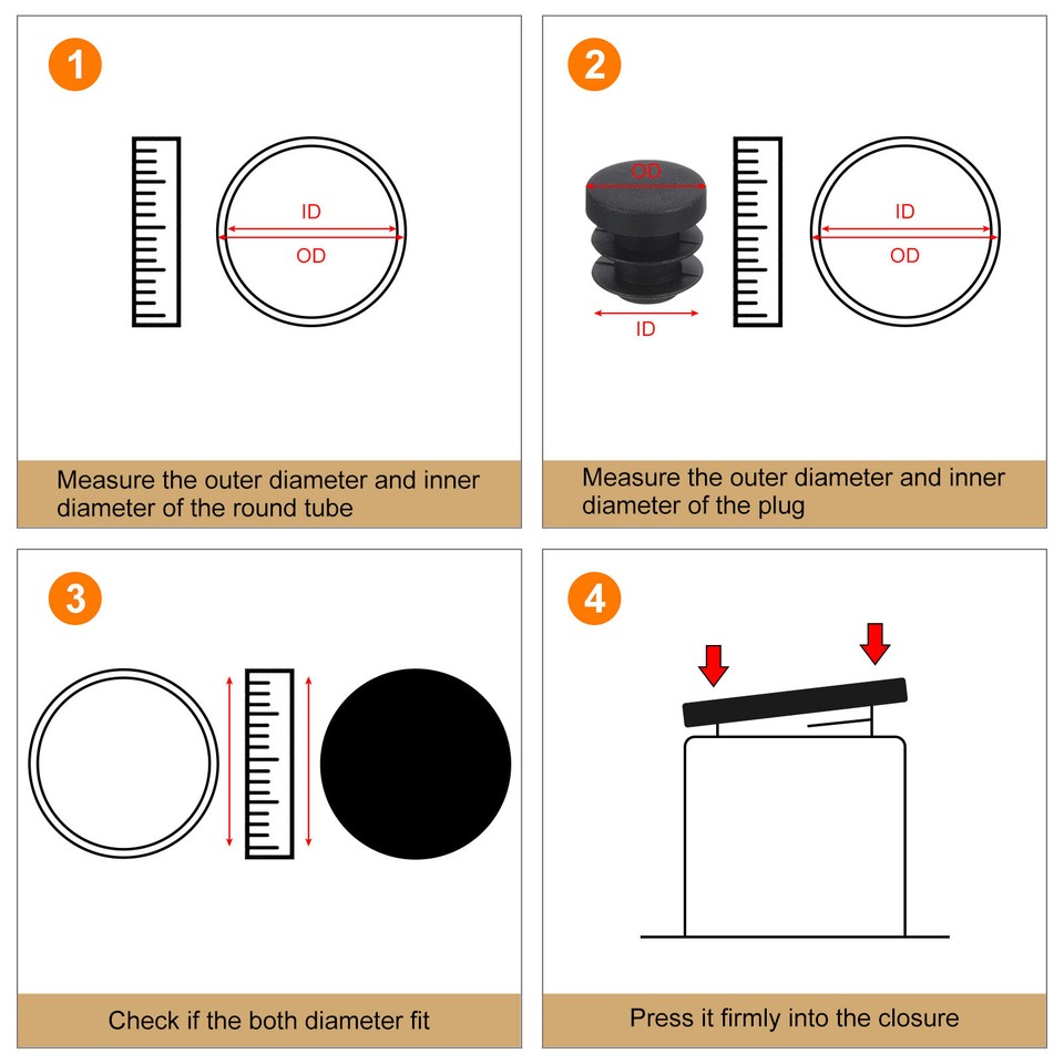 18 Pcs Round Plastic Plug, 49mm(1.93 Inch) Furniture Leg Pipe Insert