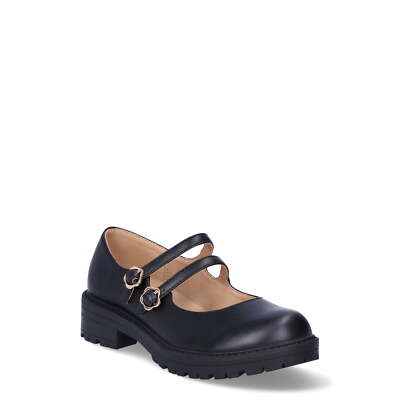 Justice Girl Mary Jane Shoes Size US Black --336--