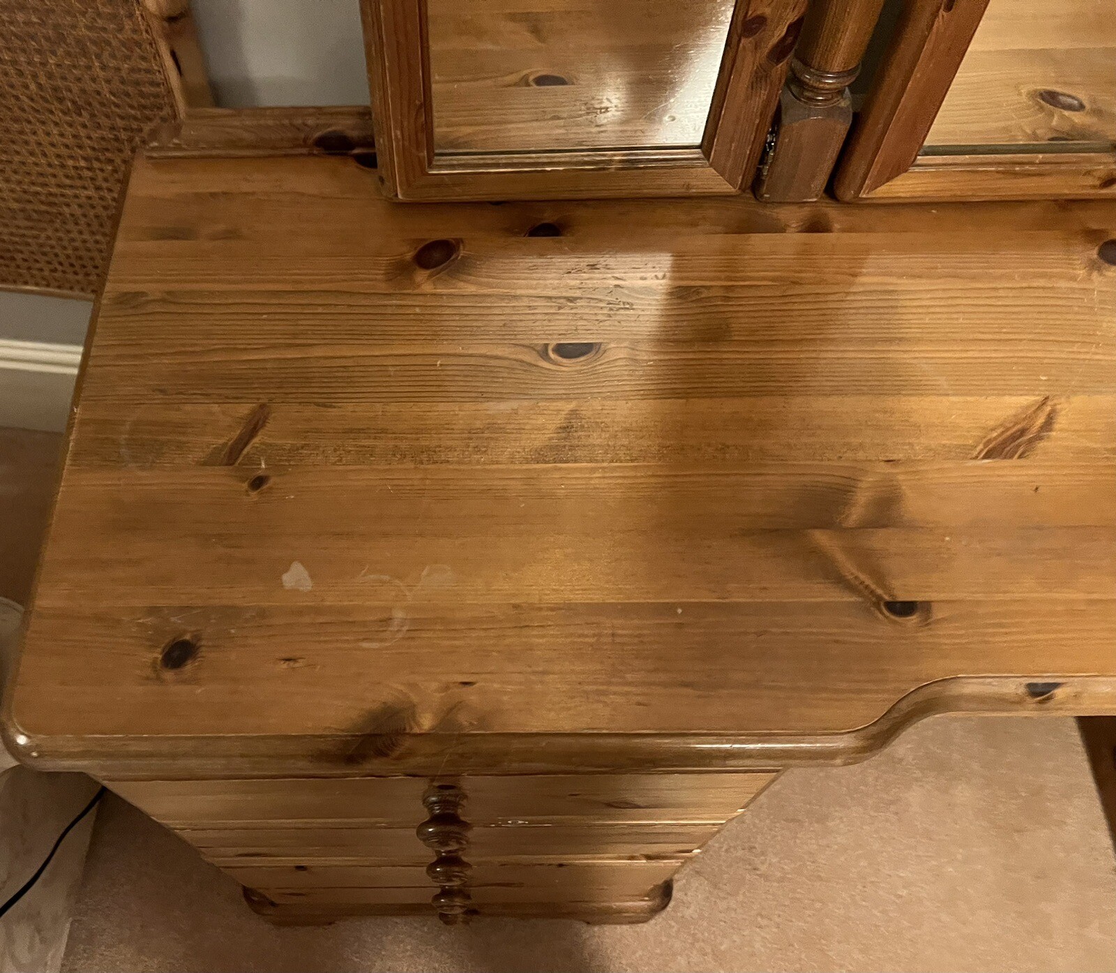 Ducal Pine Dressing Table 8 Drawers And 3 Way Mirror eBay