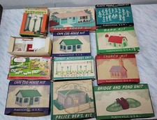 Vintage Lot of Plasticville Train Kits in Original Boxes Police Supermarket more