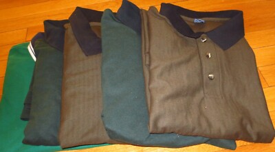 Men Golf Shirt XL Fancy Contrast Collar 6 Pc 3 Color 100 % Cotton Pique knit