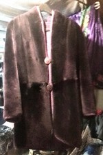 Fendi reversible coat purple one side is fur other side quilted 