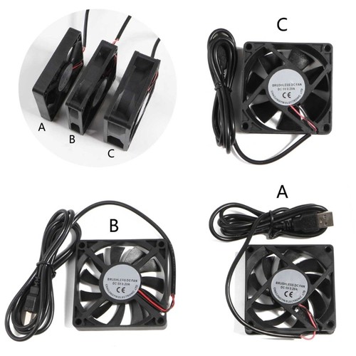 1Pack 70mm DC5V USB Brushless Cooling Fan Double Bearing Fan 7025 7015 7010 - Picture 2 of 10